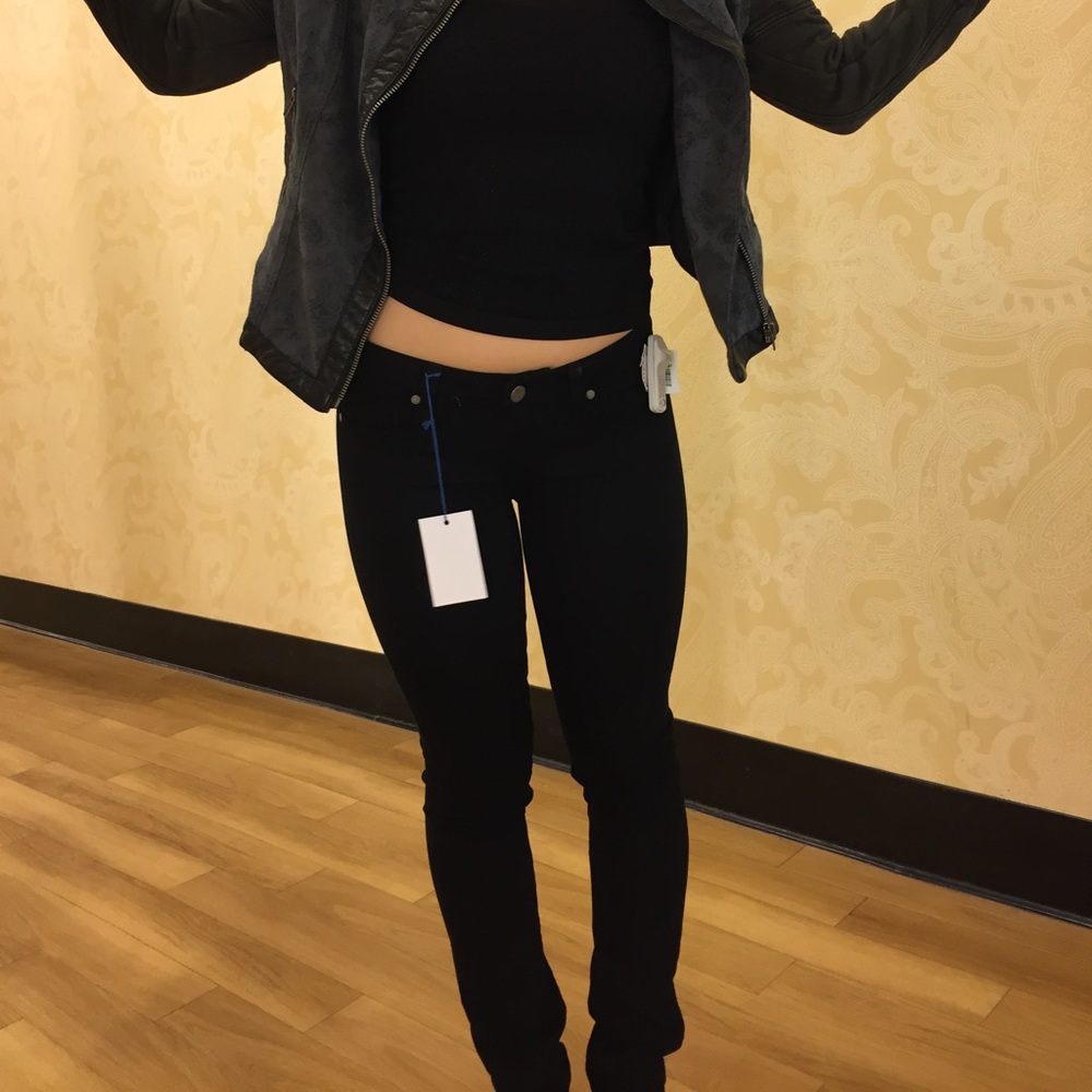 Paige Peg Skinny Black Jeans